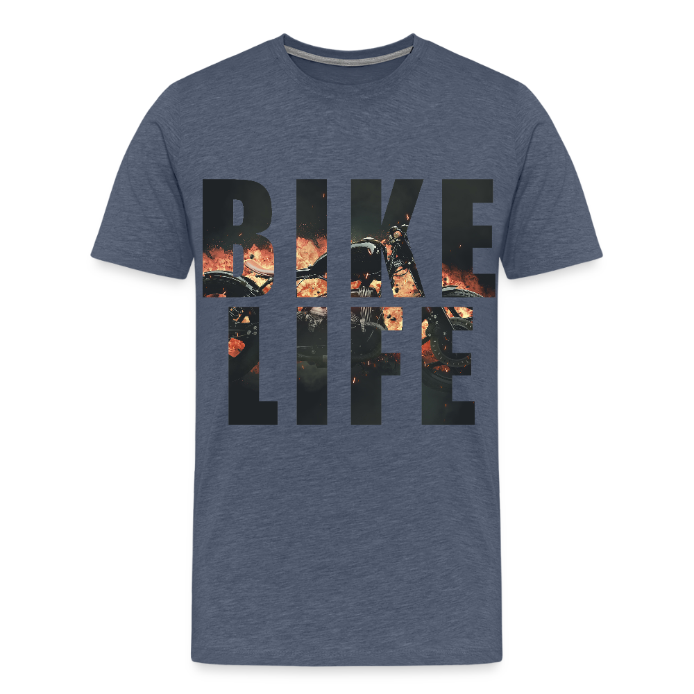 Bike Life "Retro" T-Shirt - Blau meliert