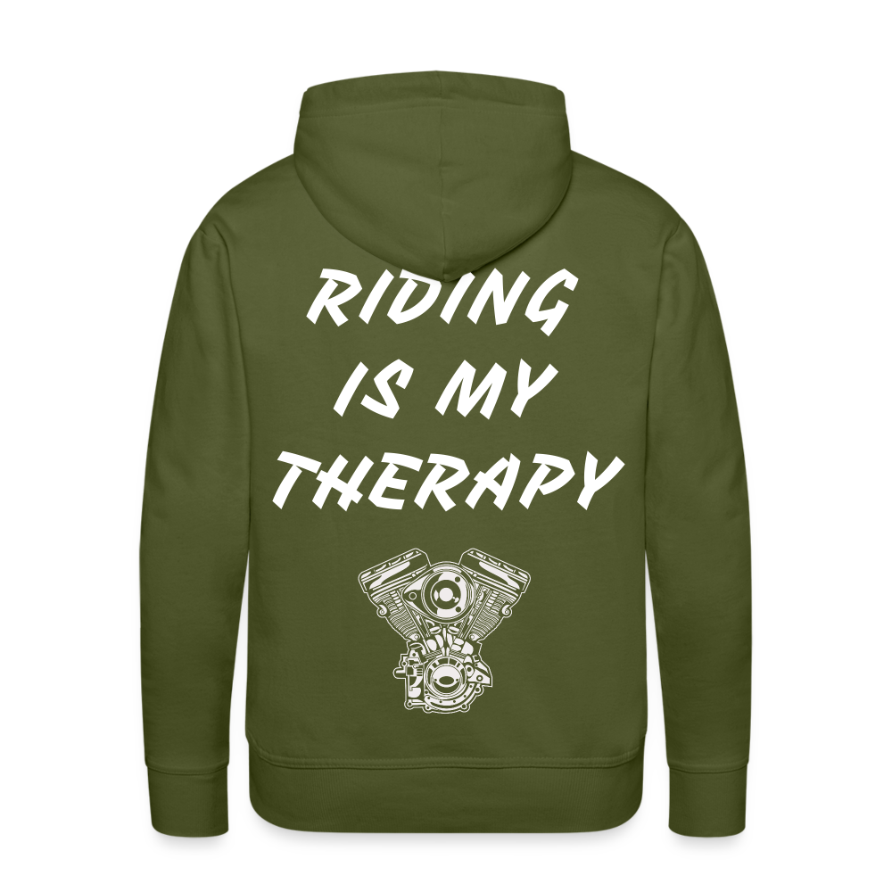 Riding is my Therapy Hoodie - Olivgrün