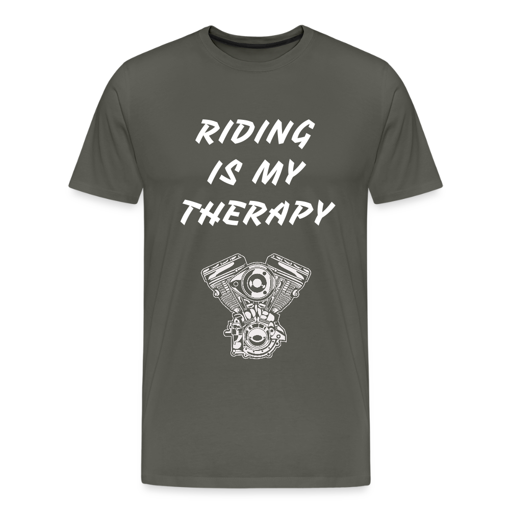 Riding is my Therapy Motorrad T-Shirt - Asphalt