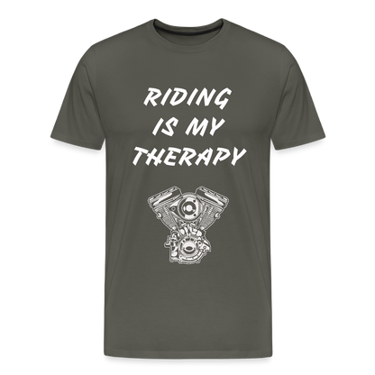 Riding is my Therapy Motorrad T-Shirt - Asphalt