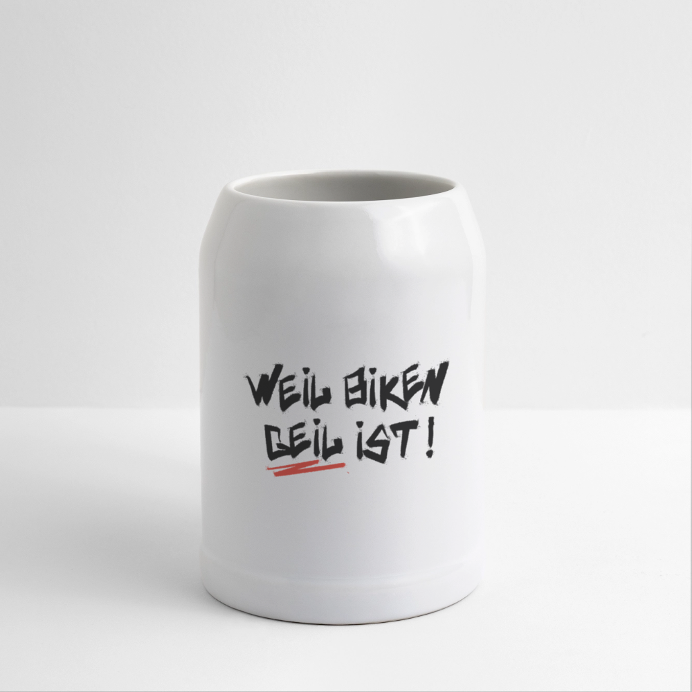 Motorrad Bierkrug - Weiß