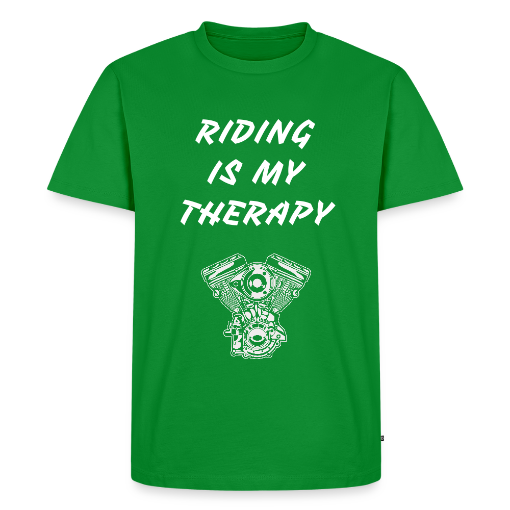 Riding is my Therapy Motorrad T-Shirt - Grün