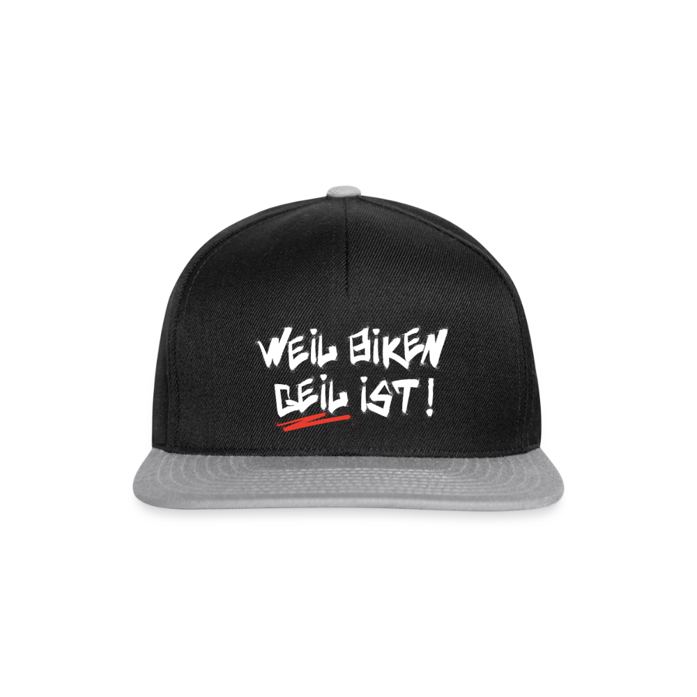 Weil Biken geil ist! Motorrad Cap - Schwarz/Grau