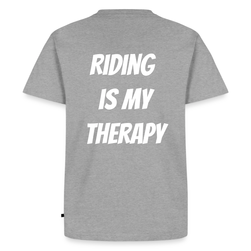 Riding is my Therapy Motorrad T-Shirt Herren - Grau meliert