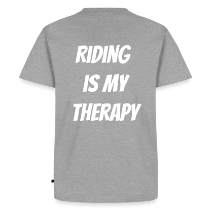Riding is my Therapy Motorrad T-Shirt Herren - Grau meliert