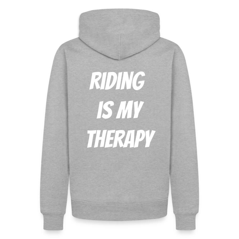 Riding is my Therapy Motorrad Hoodie Herren - Grau meliert