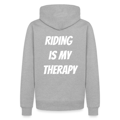 Riding is my Therapy Motorrad Hoodie Herren - Grau meliert