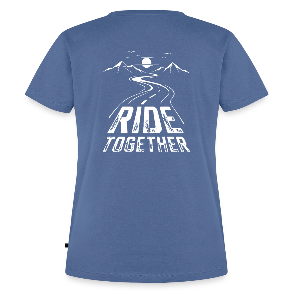 Ride Together Motorrad T-Shirt Damen - Taubenblau