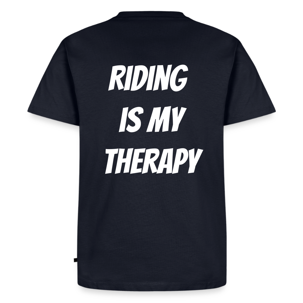 Riding is my Therapy Motorrad T-Shirt Herren - Navy