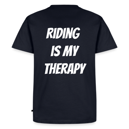 Riding is my Therapy Motorrad T-Shirt Herren - Navy