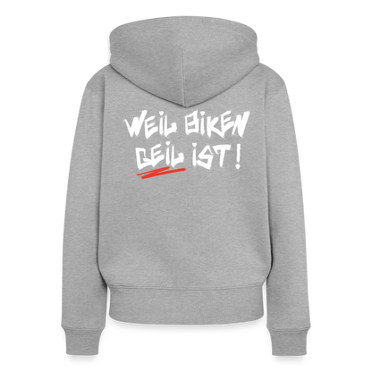 Weil Biken geil ist! Motorrad Zipper Damen - Grau meliert