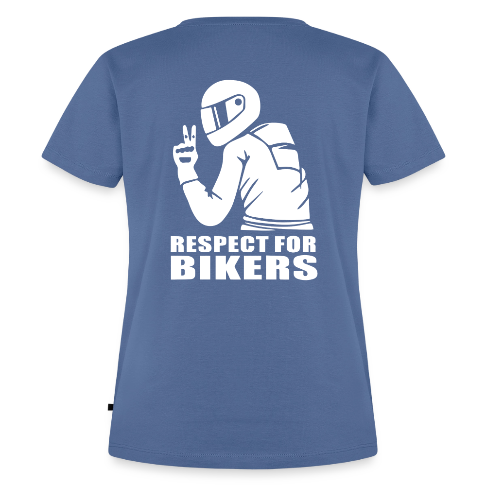 Respect for Bikers Motorrad T-Shirt Damen - Taubenblau