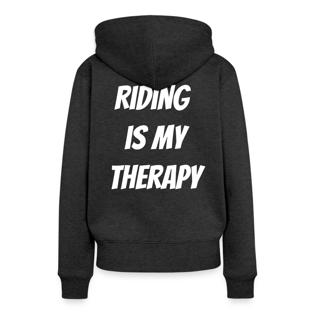 Riding is my Therapy Motorrad Hoodie Damen - Anthrazit meliert