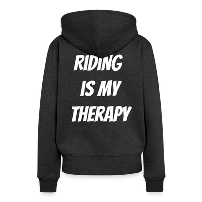 Riding is my Therapy Motorrad Hoodie Damen - Anthrazit meliert