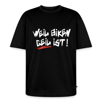 Weil Biken geil ist! Oversized Motorrad T-Shirt Herren - Schwarz