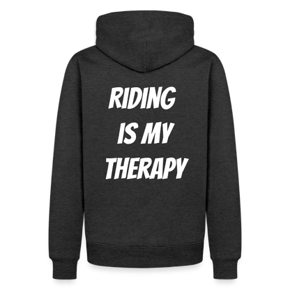 Riding is my Therapy Motorrad Hoodie Herren - Anthrazit meliert