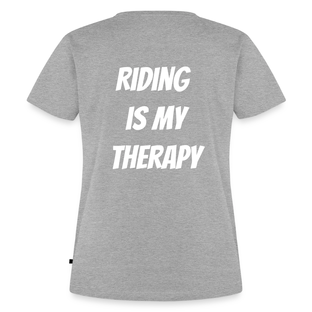 Riding is my Therapy Motorrad T-Shirt Damen - Grau meliert