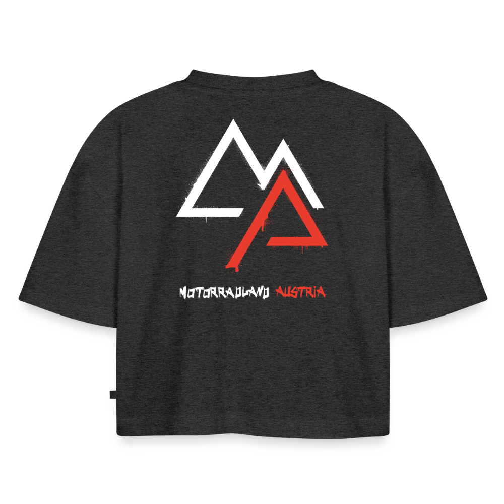 Weil Biken geil ist! Oversized Motorrad T-Shirt Damen - Anthrazit meliert