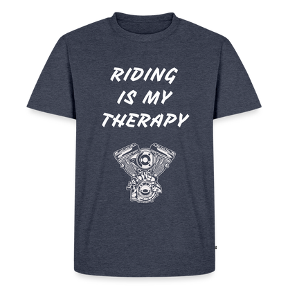 Riding is my Therapy Motorrad T-Shirt - Jeansblau 