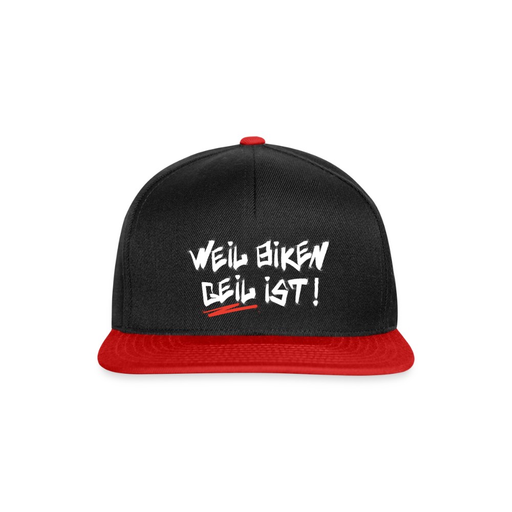 Weil Biken geil ist! Motorrad Cap - Schwarz/Rot