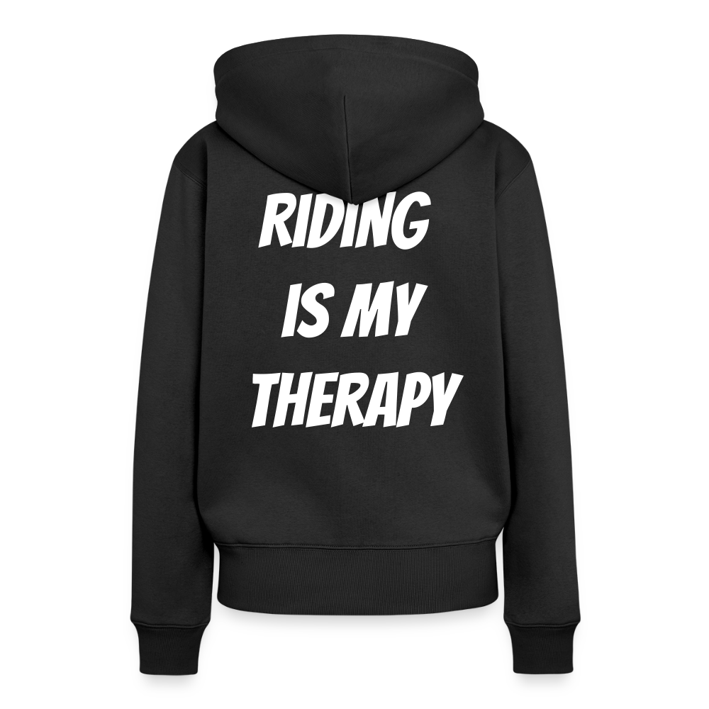 Riding is my Therapy Motorrad Hoodie Damen - Schwarz