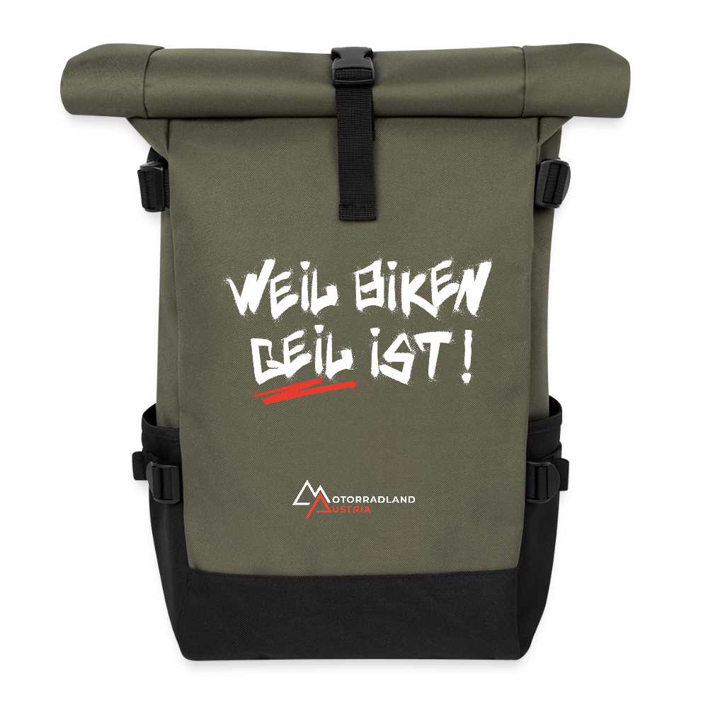 Motorrad Rucksack - Olive/Schwarz