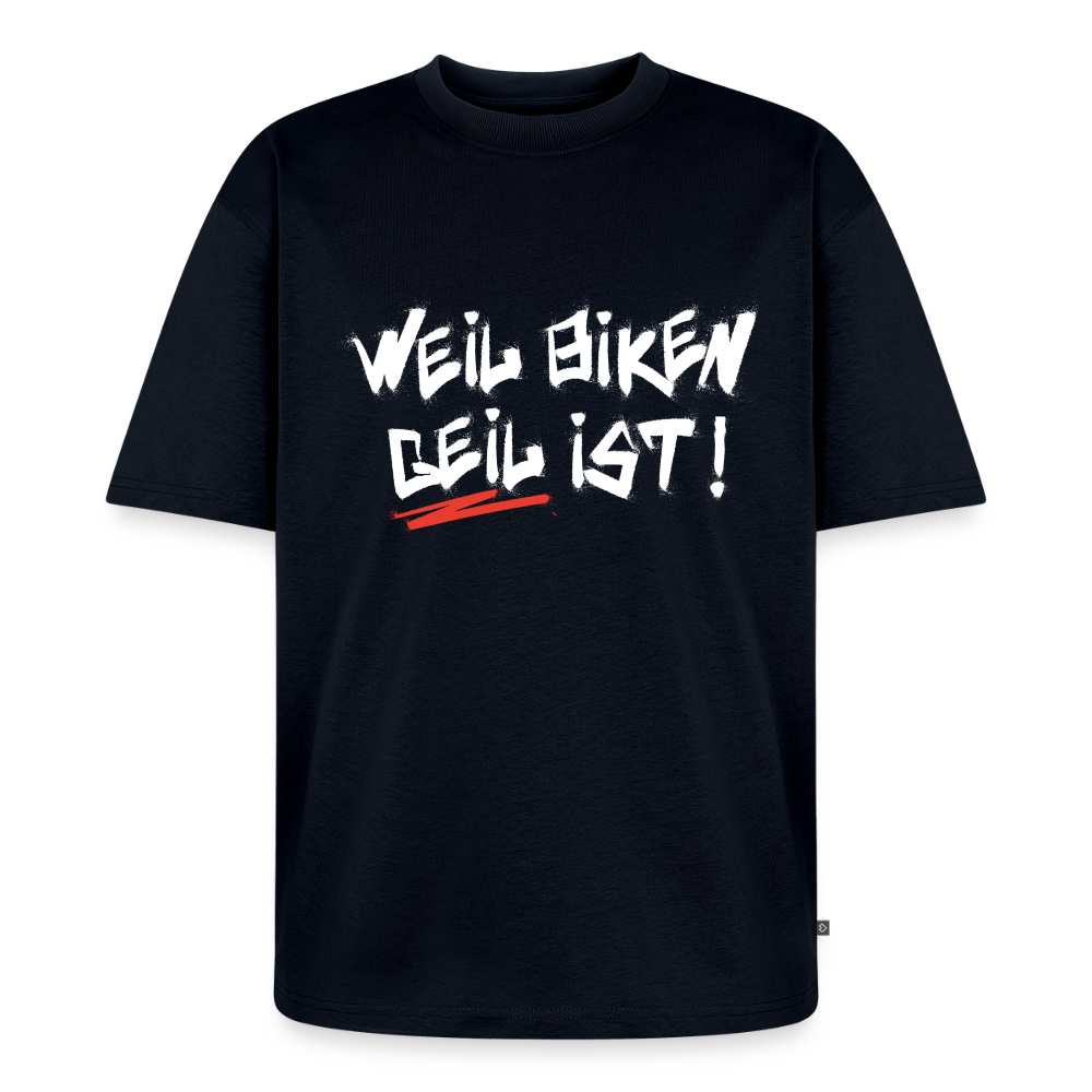 Weil Biken geil ist! Oversized Motorrad T-Shirt Herren - Navy