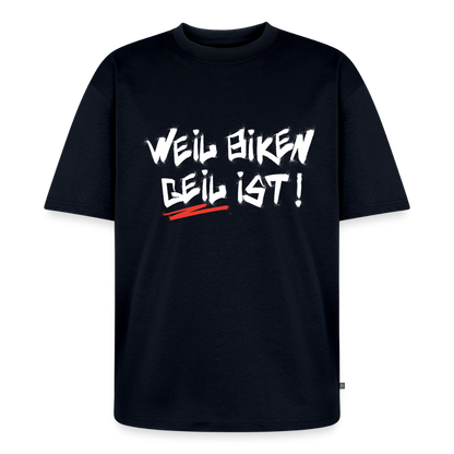 Weil Biken geil ist! Oversized Motorrad T-Shirt Herren - Navy