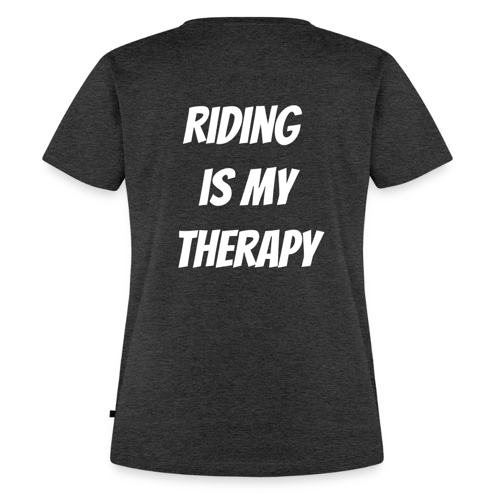 Riding is my Therapy Motorrad T-Shirt Damen - Anthrazit meliert