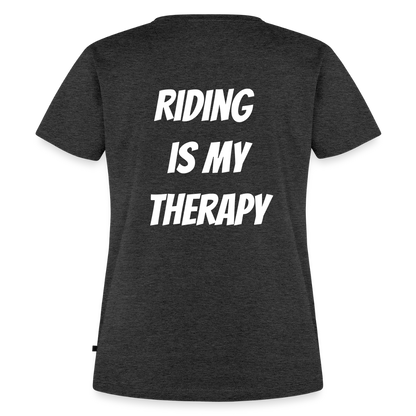 Riding is my Therapy Motorrad T-Shirt Damen - Anthrazit meliert
