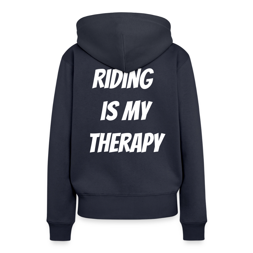 Riding is my Therapy Motorrad Hoodie Damen - Navy