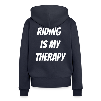 Riding is my Therapy Motorrad Hoodie Damen - Navy