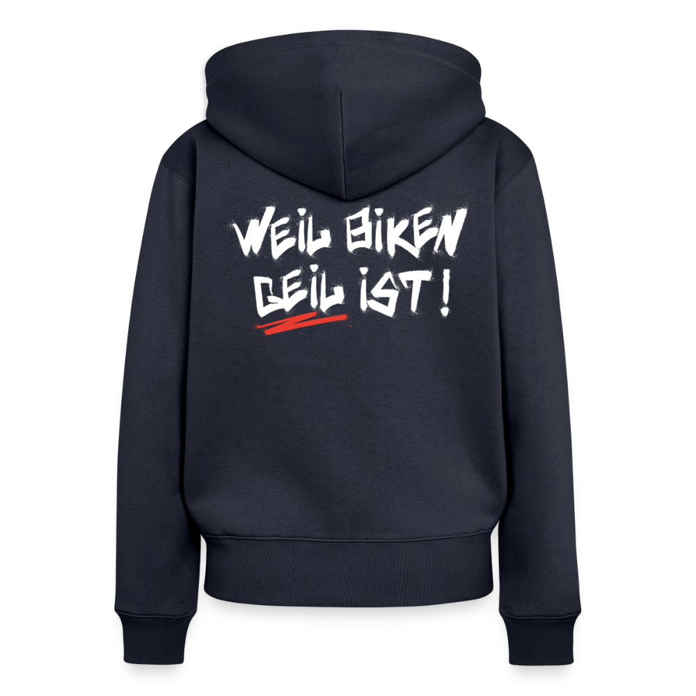 Weil Biken geil ist! Motorrad Zipper Damen - Navy