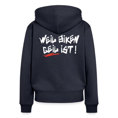 Weil Biken geil ist! Motorrad Zipper Damen - Navy