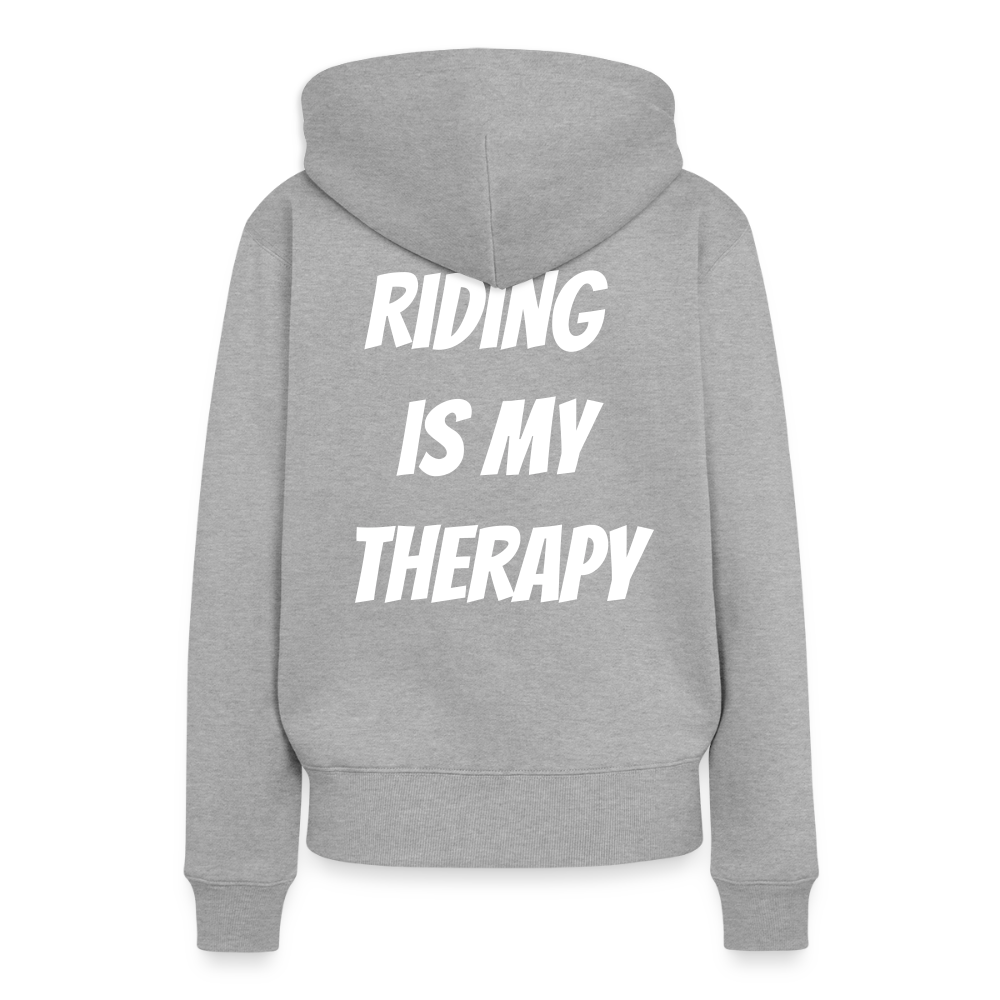 Riding is my Therapy Motorrad Hoodie Damen - Grau meliert