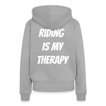 Riding is my Therapy Motorrad Hoodie Damen - Grau meliert