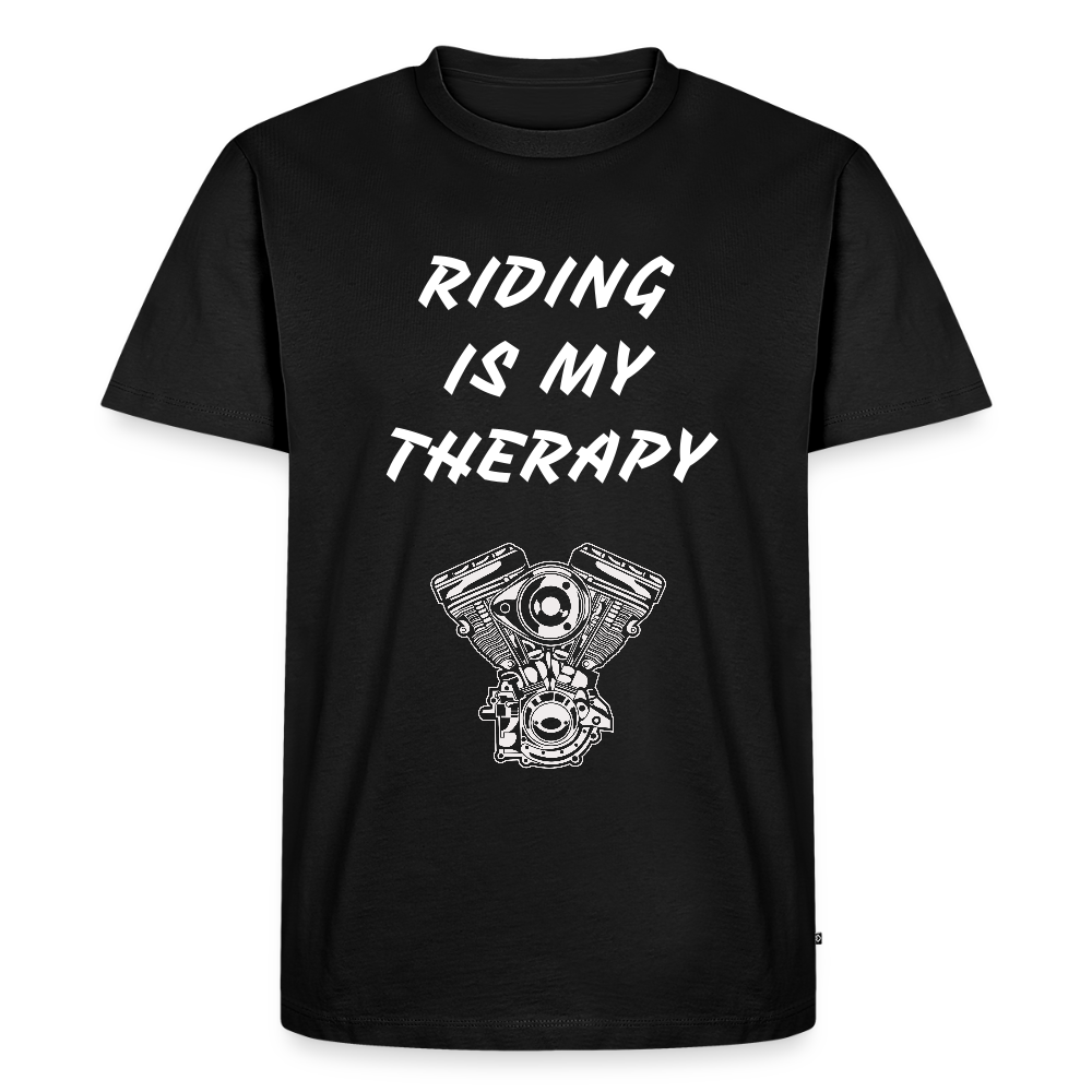 Riding is my Therapy Motorrad T-Shirt - Schwarz