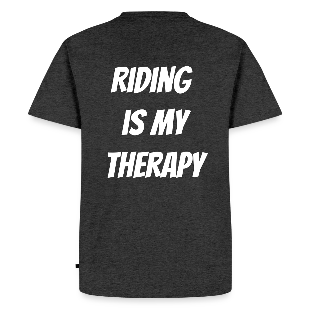 Riding is my Therapy Motorrad T-Shirt Herren - Anthrazit meliert
