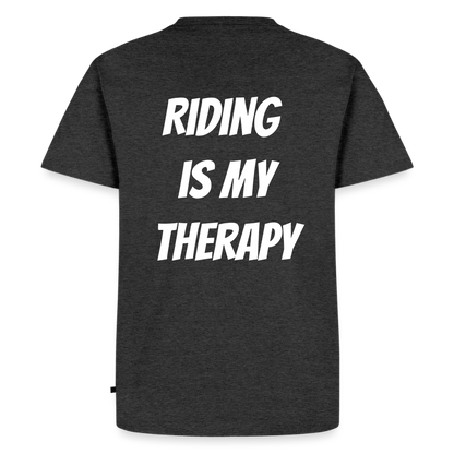 Riding is my Therapy Motorrad T-Shirt Herren - Anthrazit meliert