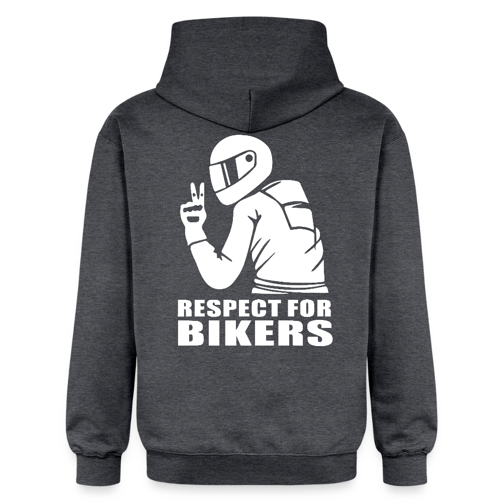 Respect for Bikers Hoodie - Dunkelgrau meliert