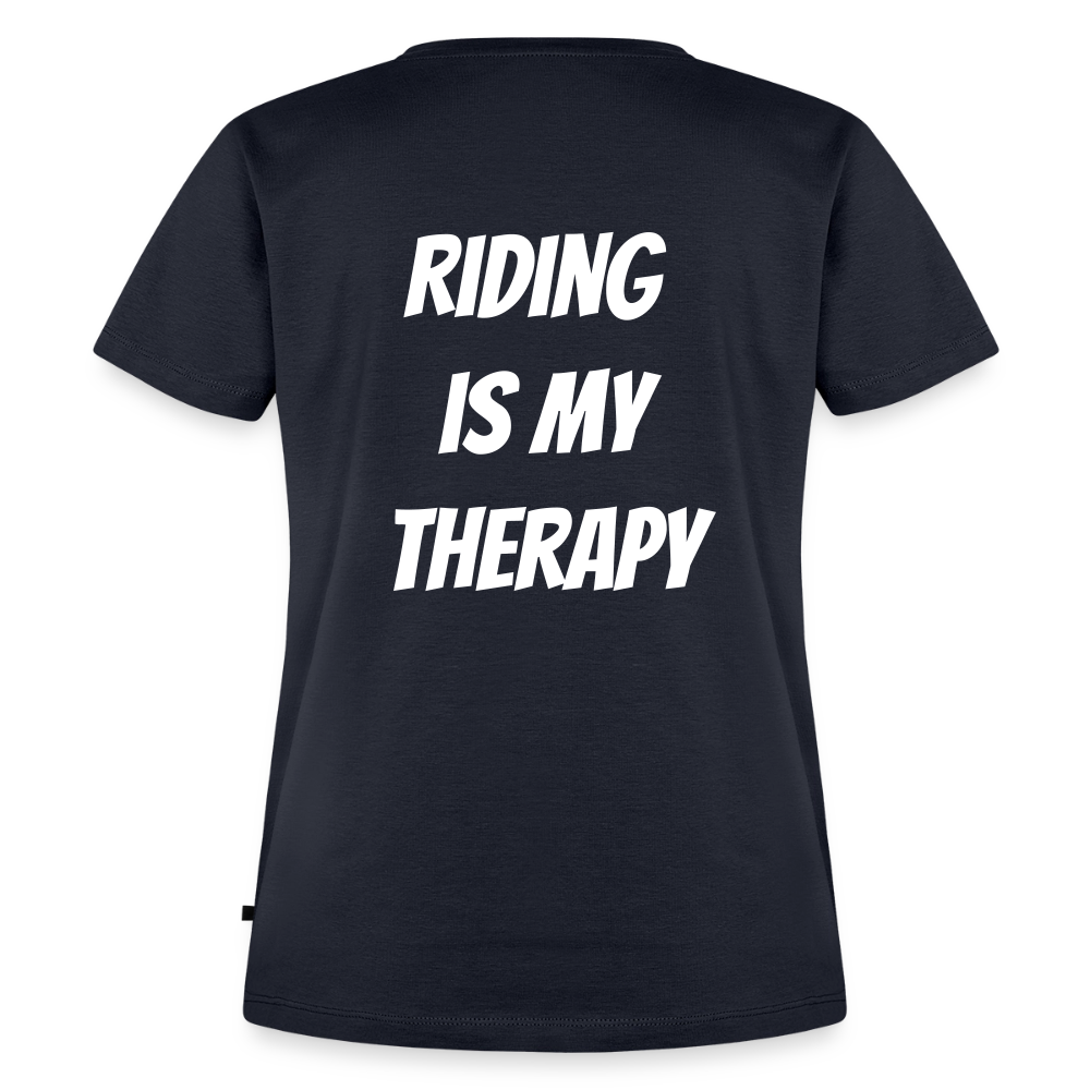 Riding is my Therapy Motorrad T-Shirt Damen - Navy