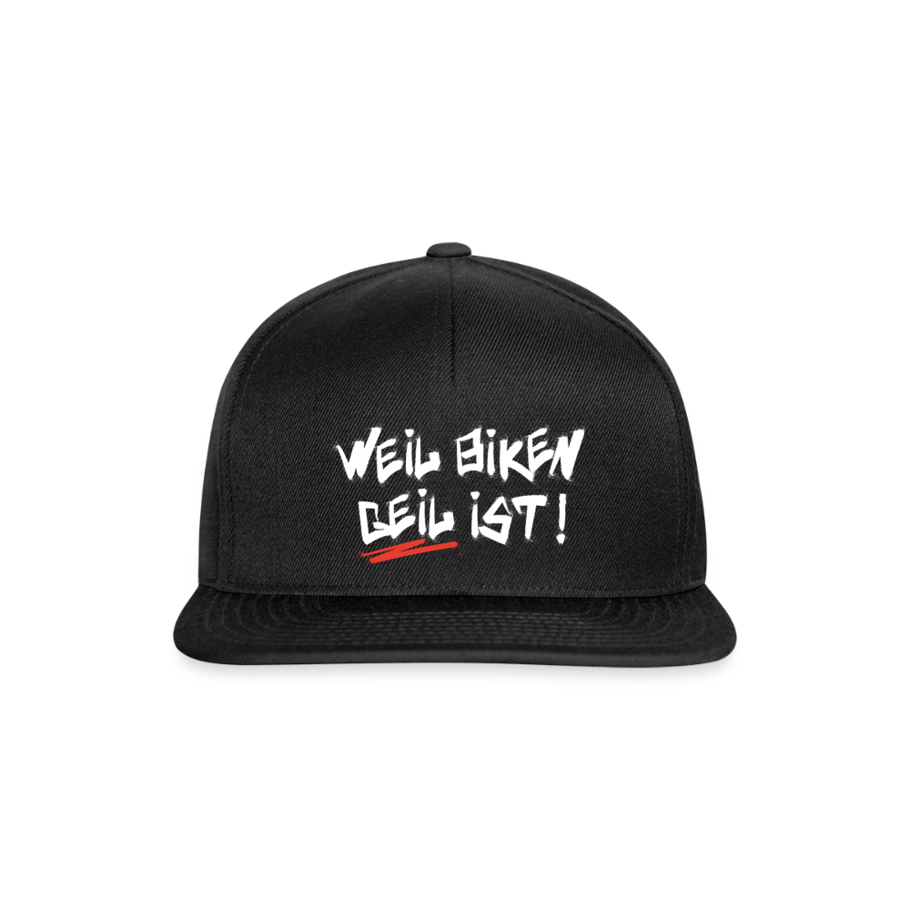Weil Biken geil ist! Motorrad Cap - Schwarz/Schwarz