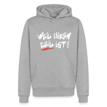 Weil Biken geil ist! Motorrad Hoodie Herren - Grau meliert