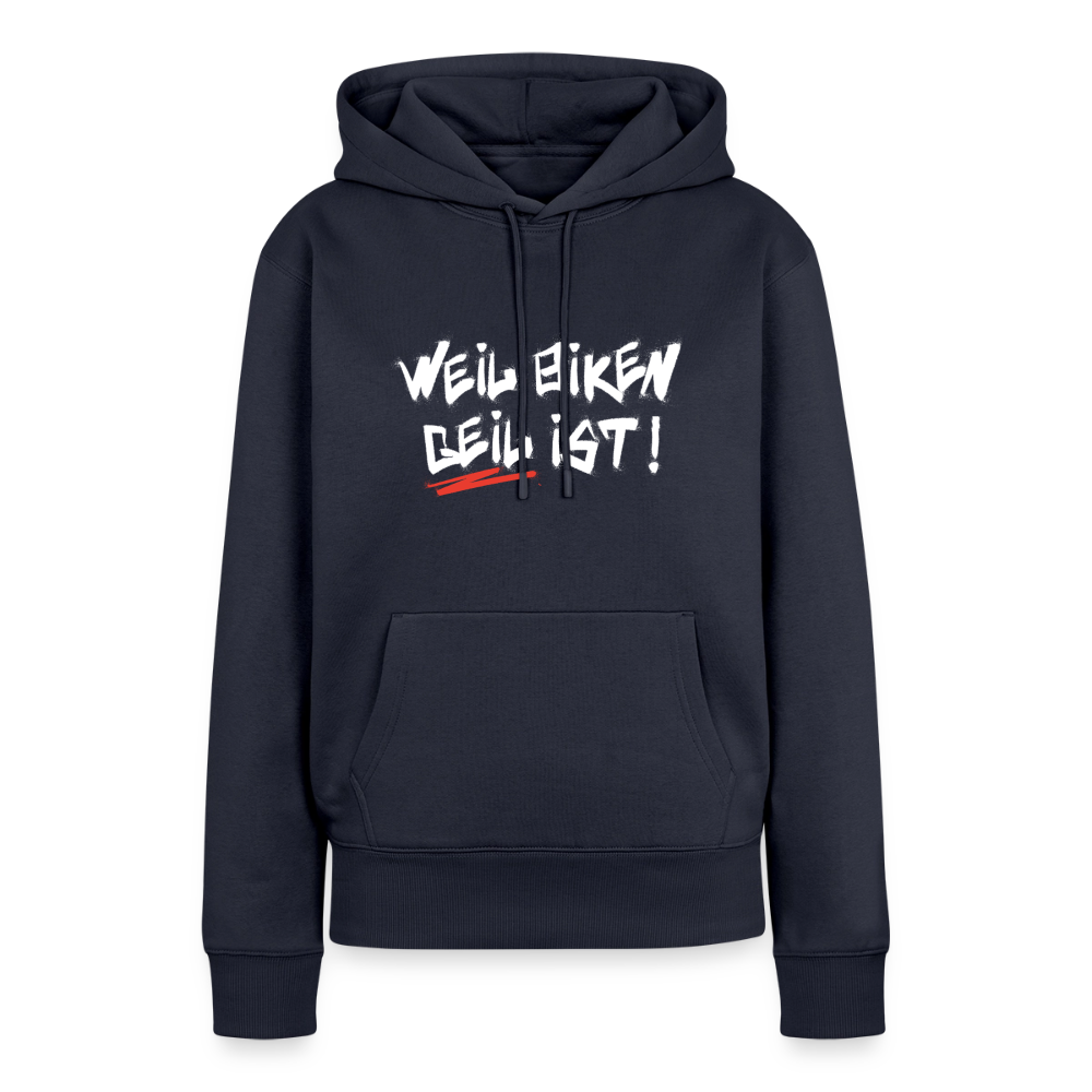 Weil Biken geil ist! Motorrad Hoodie Damen - Navy