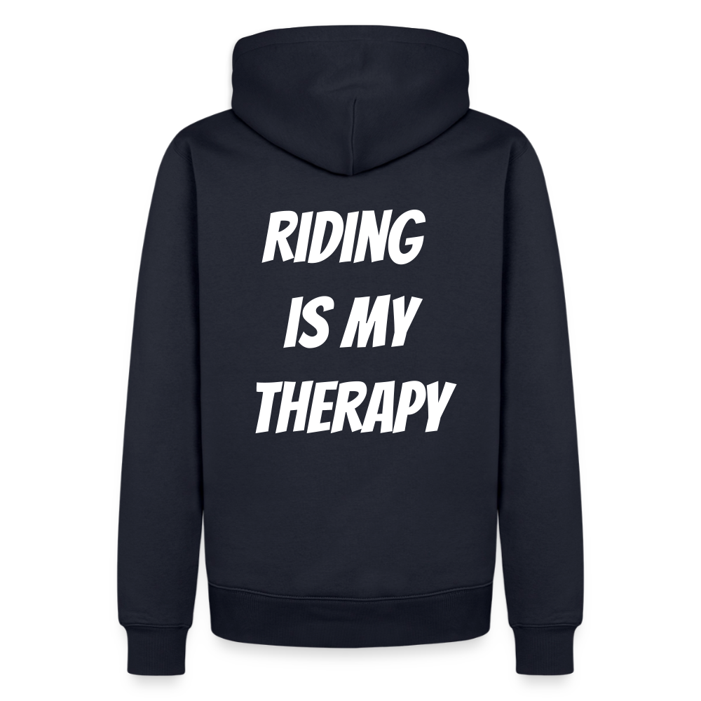 Riding is my Therapy Motorrad Hoodie Herren - Navy