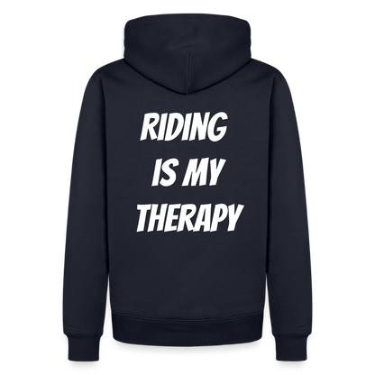 Riding is my Therapy Motorrad Hoodie Herren - Navy