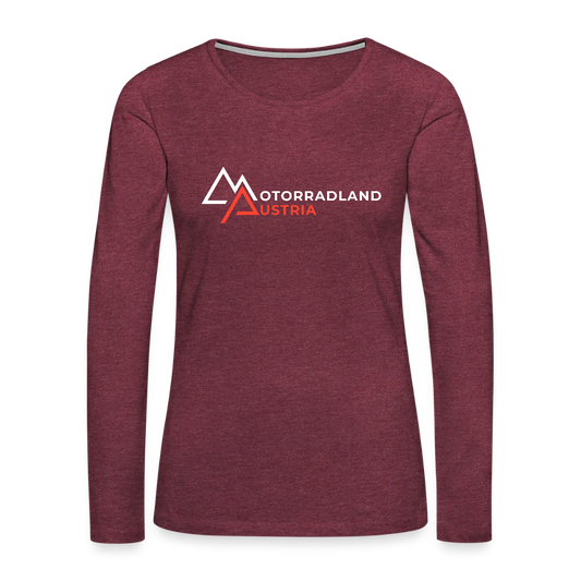 Women's Premium Longsleeve - Bordeauxrot meliert