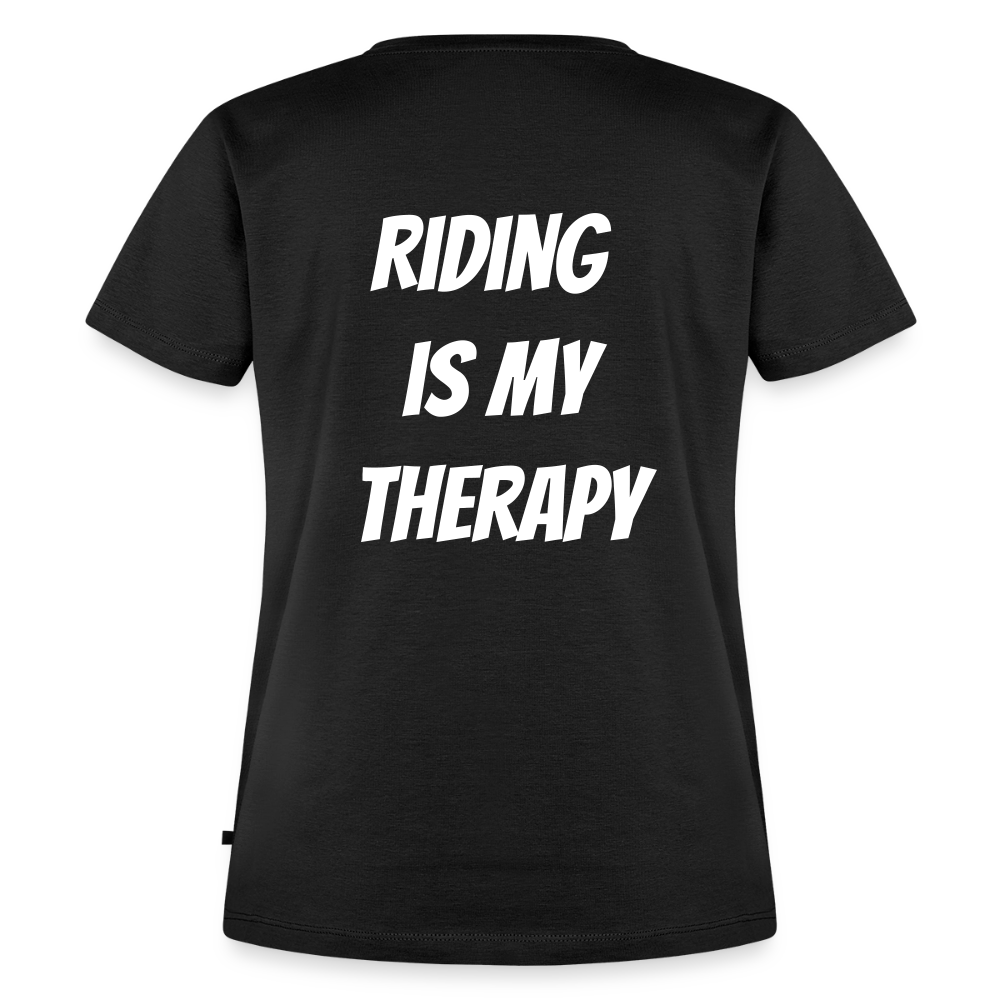 Riding is my Therapy Motorrad T-Shirt Damen - Schwarz