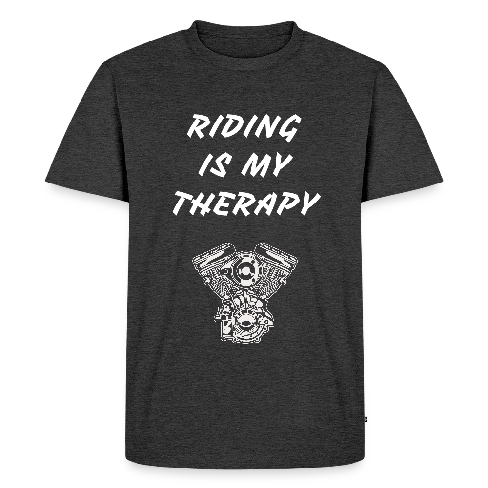 Riding is my Therapy Motorrad T-Shirt - Anthrazit meliert