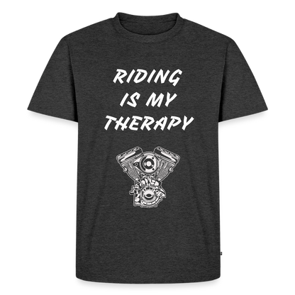 Riding is my Therapy Motorrad T-Shirt - Anthrazit meliert